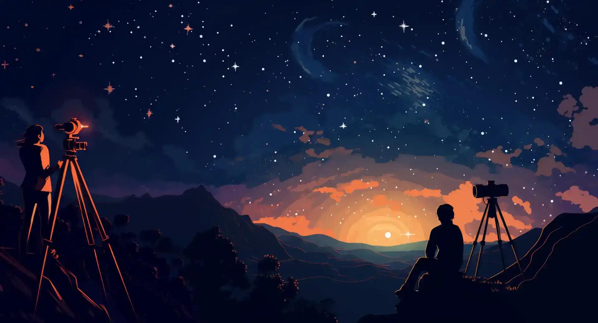 Stargazers under a starlit sky near Mumbai